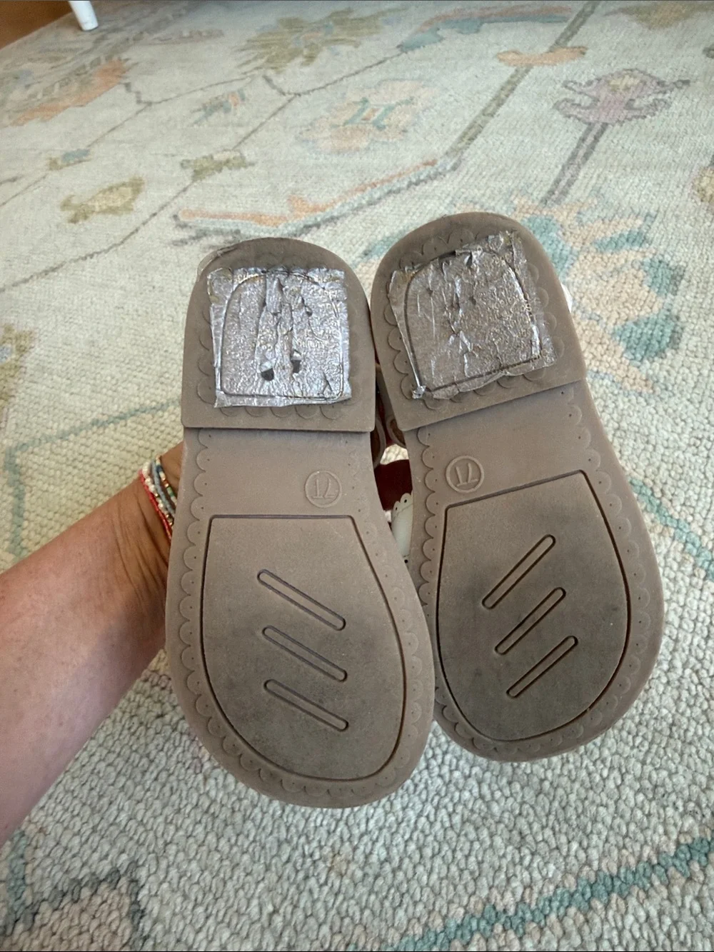 jumping beans White Scalloped Cross-Strap Toddler Sandals 7